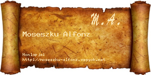 Moseszku Alfonz névjegykártya